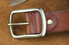 Handmade Genuine Leather Mens Leather Men Brown Belt for Men Cool Leather Belt