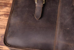Handmade Leather Mens Cool Messenger Bag Briefcase Work Bag Business Bag for men