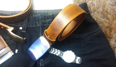 Handmade Vintage Brown Leather Mens Belt Leather Belt for Men - iwalletsmen