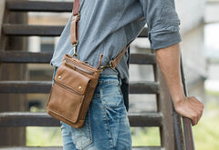 Cool Leather Belt Pouches Mens Waist Bag Shoulder Bag for Men - iwalletsmen