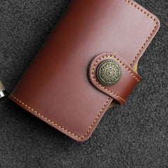 Handmade Leather Floral Mens Cool billfold Wallet Card Holder Small Card Slim Wallets for Men