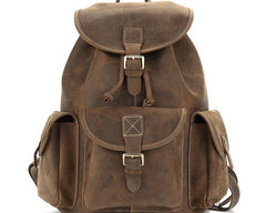 Cool Leather Mens Backpacks Travel Backpack Leather School Backpack for Men - iwalletsmen