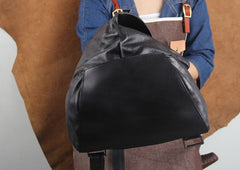 Genuine Leather Mens Cool Chest Bag Sling Bag Crossbody Bag Travel Bag Hiking Bag for men