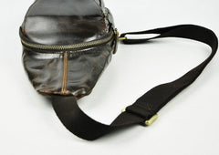 Vintage Leather Mens Sling Bag One Shoulder Backpack Chest Bag Sling Backpack for men - iwalletsmen