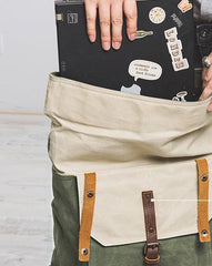 Cool Canvas Gray Travel Bag Mens Backpack Canvas Canvas School Bag for Men - iwalletsmen
