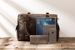Cool Vintage Leather Mens Weekender Bag Travel Bags Shoulder Bags for men - iwalletsmen