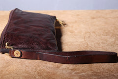 Handmade Genuine Leather Mens Cool Biker Chain Wallet Long Leather Wallet Slim Clutch Wristlet Wallet for Men