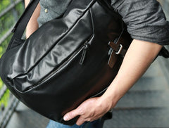 Black Leather Mens Backpacks Travel Backpacks Laptop Backpack for men - iwalletsmen