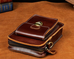 Cool Mens Small Leather Belt Pouch Holster Belt Case Waist Pouch Side Bag for Men - iwalletsmen
