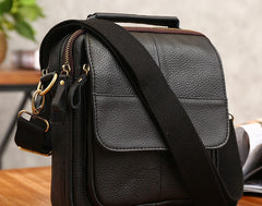 Cool Coffee Small Leather Mens Side Bag Messenger Bag Shoulder Bag for Men - iwalletsmen