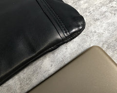 Genuine Leather Mens Clutch Cool Slim Wallet Zipper Clutch Wristlet Wallet for Men