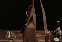 Leather Mens Sling Bag Chest Bag Cool Sling Shoulder Bag Sling Backpack for men - iwalletsmen