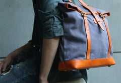 Canvas Leather Mens Backpack Travel Backpacks Laptop Backpack for men - iwalletsmen