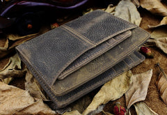 Handmade Leather Mens Cool Slim Leather Wallet Men billfold Wallets Bifold for Men