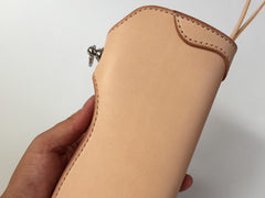 Handmade Leather Biker Wallet Mens Cool Chain Wallet Trucker Wallet with Chain