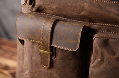 Oil Wax Canvas Mens Cool Backpack Sling Bag Large Sport Bag Travel Bag Hiking Bag for men