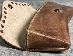 Handmade Mens Womens Cool Wooden Leather Glasses Case Glasses Box Glasses Holder Eyeglass Case