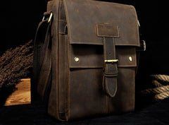 Small Leather Mens SIDE BAGs COURIER BAGs Messenger Bag Shoulder Bag for Men - iwalletsmen