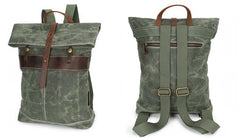 Waxed Canvas Mens Cool Backpacks Canvas Travel Backpack Canvas School Backpack for Men - iwalletsmen