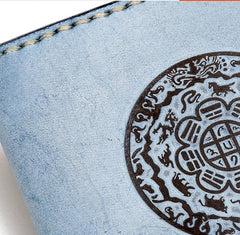 Handmade Leather Tooled Mens billfold Wallet Cool Leather Wallet Slim Wallet for Men