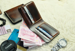Vintage Leather Mens Slim Small Wallet Leather Small Wallets for Men - iwalletsmen