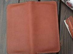Handmade Leather Wallet Mens Clutch Wallet Cool Wallet Long Wallets for Men