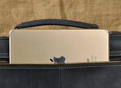 Black Coffee Leather Mens Briefcase Laptop Bag Business Bag Work Bag for Men - iwalletsmen