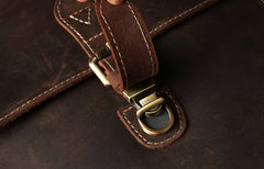 Genuine Leather Mens Cool Backpack Sling Bag Messenger Bag Coffee Travel Bag Hiking Bag for men