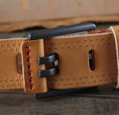 Genuine Leather Punk Rock Biker Trucker Mens Belt Men Black Coffee Belt for Men