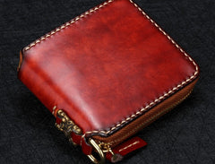 Handmade Leather Mens Chain Biker Wallet Cool Leather Wallet Small Wallets for Men