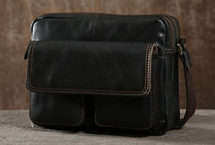Handmade Leather Mens Cool Shoulder Bag Messenger Bag Chest Bag Bike Bag Cycling Bag for men