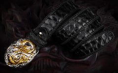 Handmade Genuine Leather Mens Belt Custom Cool Leather Men Black Belt for Men