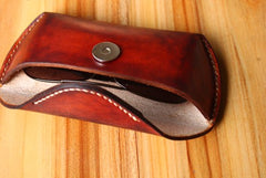 Handmade Mens Cool Leather Glasses Case Glasses Box Glasses Holder Eyeglass Case - iwalletsmen