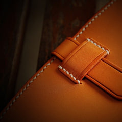 Handmade Leather Men Slim Cool Leather Wallet Long Phone Clutch Wallets for Men