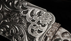 Handmade Genuine Leather Mens Belt Custom Cool Leather Men White Black Belt for Men
