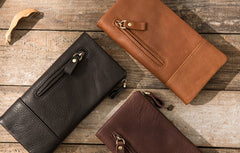 Cool Mens long Wallet Leather Bifold Wallet Long Wallets for Men - iwalletsmen