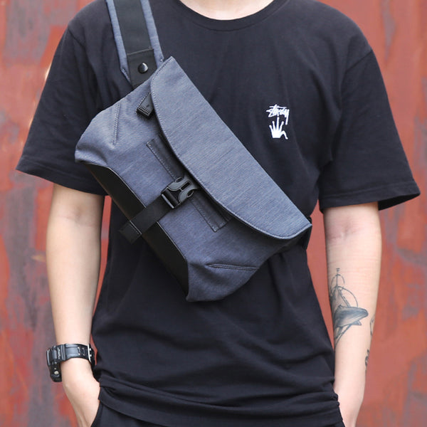 Cool Oxford Cloth PVC Men's Sling Bag Chest Bag One Shoulder Backpack For Men - iwalletsmen