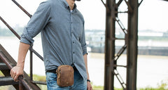 Leather Belt Pouch Phone Cases Mens Waist Bag Shoulder Bag for Men - iwalletsmen