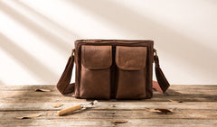 Cool Small Leather Vintage Mens Messenger Bag Shoulder Bags  for Men - iwalletsmen