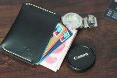 Black Leather Mens Slim Front Pocket Wallet Leather Small Wallets  for Men - iwalletsmen