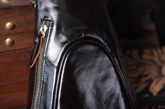 Genuine Leather Mens Cool Chest Bag Sling Bag Crossbody Bag Travel Bag Hiking Bag for men