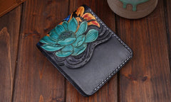 Handmade Leather Carp Mens billfold Wallet Cool Leather Wallet Slim Wallet for Men - iwalletsmen