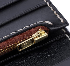Handmade Leather Zebra Tooled Mens Chain Biker Wallet Cool Leather Wallet With Chain Wallets for Men
