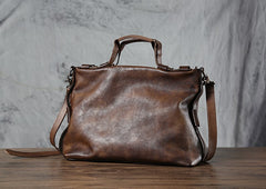 Handmade Leather Mens Cool Messenger Bag Briefcase Work Bag Business Bag Laptop Bag for men