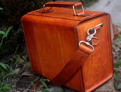 Cool Handmade Leather Mens Small Messenger Bag Camera Bag for men - iwalletsmen