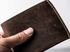Handmade Vintage Leather Men Small Bifold Wallet Wallet for Men - iwalletsmen
