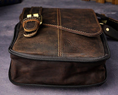 Mens Leather Small Side Bag COURIER BAGs Waist Pouch Holster Belt Case Belt Pouch for Men - iwalletsmen