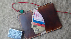 Vintage Leather Mens Slim Front Pocket Bifold Small Wallets Card Wallet for Men - iwalletsmen