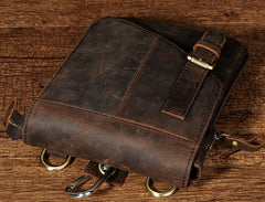 Mens Leather Small Side Bags COURIER BAG Waist Pouch Holster Belt Case Belt Pouch for Men - iwalletsmen