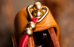 Handmade Leather Biker Mens Cool Car Key Wallet Coin Wallet Pouch Car KeyChain for Men